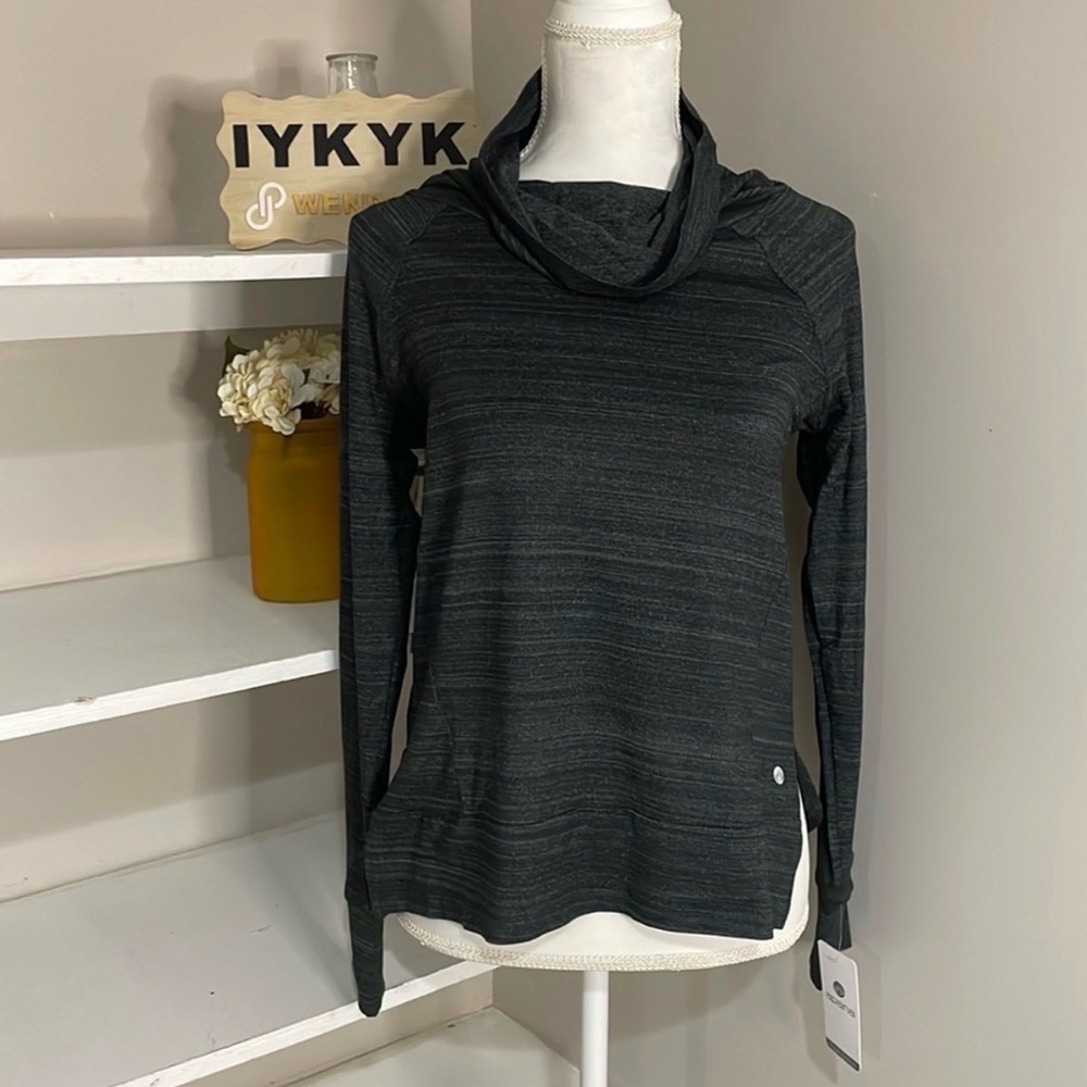 Apana Heathered Cowl Neck Sweatshirt, Size Medium NWT